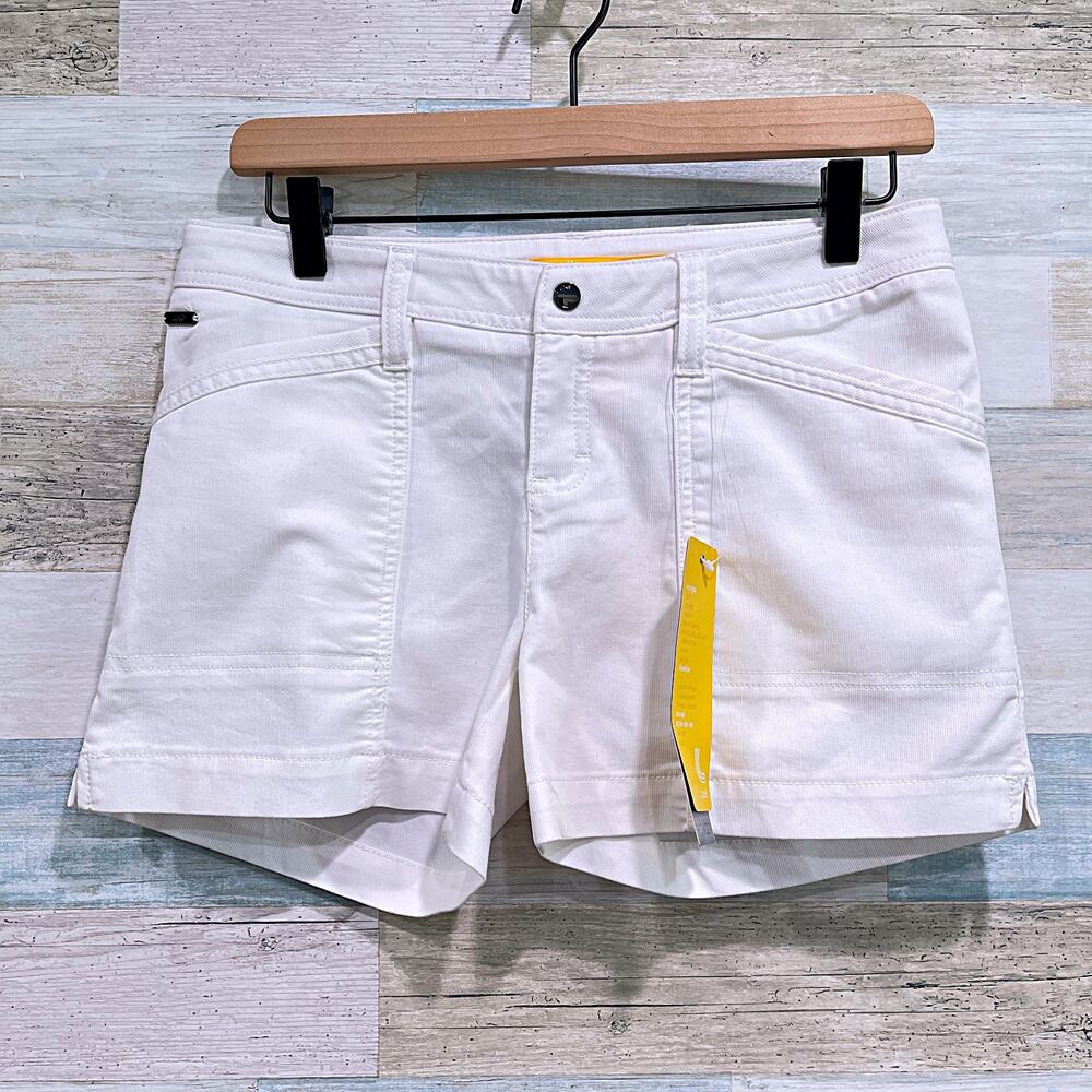 Lole Mid Rise Hike 2 Shorts White Utility Stretch Hiking Trail Travel Womens 4